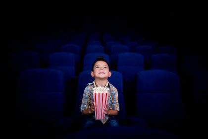 Boy at the cinema