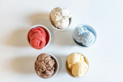 Image of five scoops of ice cream - How to keep cool without AC this summer