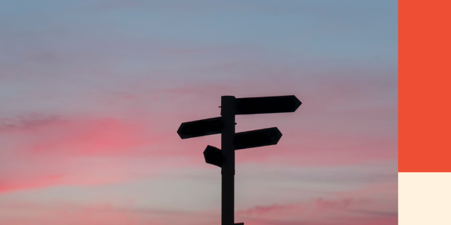 A sign post pointing in multiple directions. Image for a blog post on 8 tips for choosign a debt relief service.