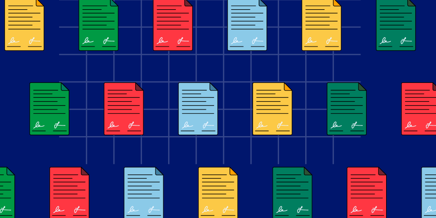 patterned image of colourful contracts - 10 details that must be in your fitness contract